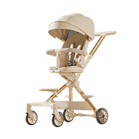 Poussette pliable pour bébé avec poignée réglable, poussette de luxe, pliage à une touche, position assise et allongée pour la promenade du bébé