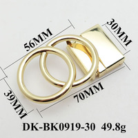 Boucle de ceinture double anneau réversible pour femme, 30 mm, finition dorée, design à clip, logo personnalisé, accessoires de mode en cuir, vente en gros