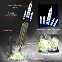 EPT 711+PCS Blocs de construction de fusée spatiale avec lumière et pulvérisation de brume, ensemble de construction STEM, lanceur de fusée détachable, cadeau pour enfants