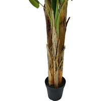 Petit bananier en pot en plastique avec feuilles réalistes en fil de fer, design écologique, léger, résistant aux UV, durable, hauteur 250 cm