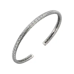 Della boemia argento Antico INTRECCIATO del braccialetto del polsino del stacking bracciale Arm Candy Tibetano Nepalese Indiano ispirato Polsino Del Braccialetto Del Braccialetto