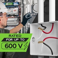 Fil de construction polyvalent THHN isolé en cuivre massif de calibre 12, résistant aux hautes températures, avec gaine en nylon, homologué ETL, 50 pieds - Blanc