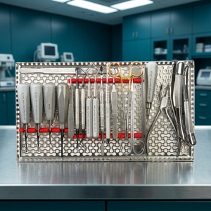 Kit d'instruments dentaires manuels de classe II BK Industries pour l'extraction dentaire, poignée moletée argentée, 12 positions de mâchoires - Product Image 2