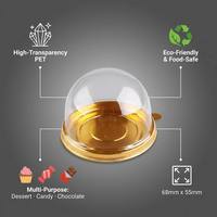 Boîte à gâteau mini transparente en plastique PET de qualité alimentaire, jetable, personnalisable, pour œufs croustillants, vente en gros, best-seller