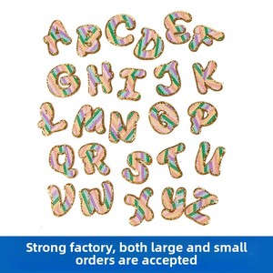 Nouveaux patchs lettres thermocollants DIY pour sacs de maquillage, lettres grecques universitaires, accessoires, lettres anglaises colorées arc-en-ciel de A à Z - Product Image 4