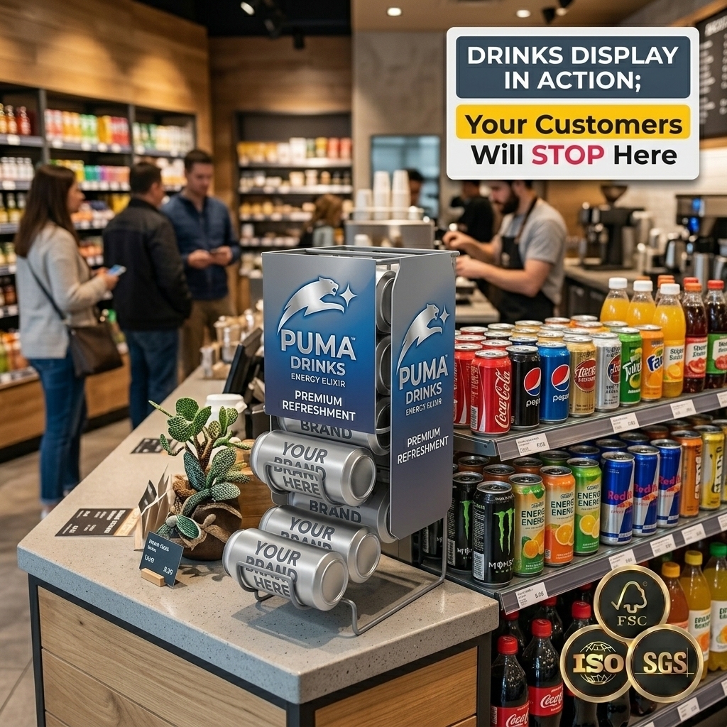 Metal Countertop Displays Racks for Beverage Wine Beer Soda Drinks Retail Supermarkets Racks for Bottle &Beverage Showcase — view 2