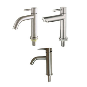 Stainless Steel Basin Faucet Single Handle Deck Mounted Minimalist Design For Bathroom Sink Handwashing Countertop Balcony - Product Image 4