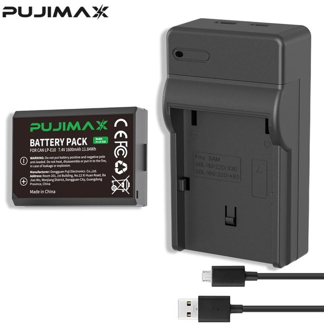PUJIMAX LP-E10 Camera Battery Charger Set for Canon EOS 1100D 1200D 1300D 1500D 2000D 3000D 4000D KISS X50 X70 X80 Rebel T3 T6
