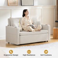 Nouveau canapé-lit pliable double usage style crème, avec cadre métallique, extensible et coulissant, pour salon, balcon, petit espace