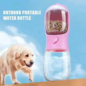 2024 penjualan laris baru 300Ml penyimpanan makanan plastik dapat dilipat botol air anjing peliharaan
