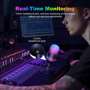 Microphone USB à condensateur ONIKUMA M930 RGB, microphone de jeu avec suppression <span class=keywords><strong>du</strong></span> bruit, fonction de sourdine à un clic, éclairage RGB pour streaming/podcast/e-<span class=keywords><strong>sport</strong></span> - Product Image 4