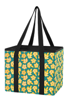 Sacs de courses réutilisables en nylon pliables à deux poignées avec impression personnalisée de fleurs Puakenikeni hawaïennes, panier de rangement pour les courses