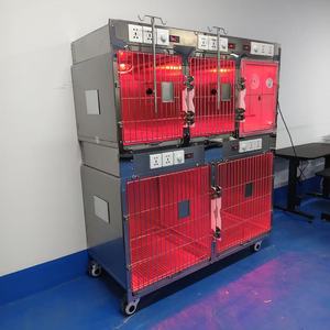 豪华兽医用氧气笼不锈钢宠物重症监护室带温度控制功能，适用于狗猫饲养诊所笼子 - Product Image 2