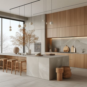 CBMMart Meuble de cuisine moderne en bois massif et acier inoxydable, personnalisé, style Amérique, Caraïbes, Bahamas, Jamaïque, en promotion - Product Image 2