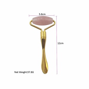 2020 massager Beauty 2019 Real 2 in1 silent jade roll for face and collar with spoon quartz jade roll leather for leather - Product Image 6