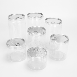 Food grade easy open plastic bottles 300ml Candy Nuts Jars Plastic Jar Container With Lids