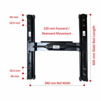 Rail de glissière motorisé pour siège électrique 12V DC, course de 120 mm pour mise à niveau des sièges de fourgon, bus, camion, voiture, vente en gros OEM
