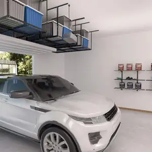 Overhead Garage Storage Rack Adjustable Ceiling Mounted Storage Racks Heavy Duty Hanging Garage Storage