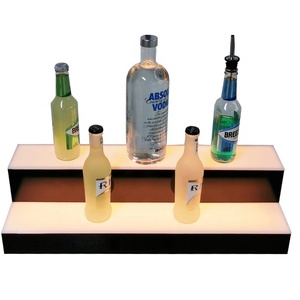 24\" Home Bar LED-Lighted 2-Tier Illuminated ACRYL Display Shelf 2-Step <strong>Drinks</strong> Lighting <strong>Shelves</strong> for Liquor Bottle Display-Stand - Product Image 5