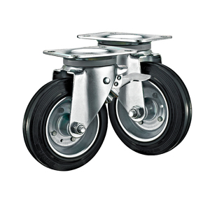 6 "8" industrielle Outdoor-Mülleimer Rollen Mülleimer Gummi rad Rolle Hochleistungs-Mülleimer Räder Voll gummi rad - Product Image 4