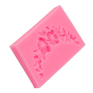 Rectángulo de textura fina Morning Glory Petunia corona guirnaldas forma DIY molde de silicona - Product Image 3