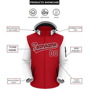 Custom Men's Outdoor <b>Jacket</b> Waterproof Softshell <b>Hooded</b> Lightweight Full Zip Personalized Logo Text All Seasons Unisex Adult - Product Image 2