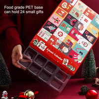 Boîte de calendrier de l'Avent personnalisée en kraft, 24 jours, compte à rebours de Noël, boîte mystère vide, boîte mystère surprise, emballage cadeau pour bonbons et jouets