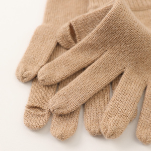Guantes de invierno de punto liso de lana pura para mujer, guantes y manoplas de Cachemira de lana para mujer - Product Image 5