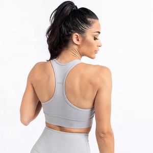 Factory Price Custom Design Summer Premium Sports Bra Gym Yoga Running Clothing Womens Padded Workout <b>Top</b> 100% Nylon Four-Way - Product Image 4