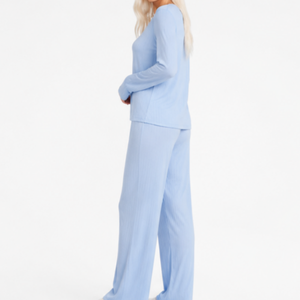 Manufacturer Custom Printed Bamboo <strong>Modal</strong> Cotton Pijamas for Women ODM Winter Pointelle Pyjamas Femme Pjs Pj Women's Pajamas Sets - Product Image 3