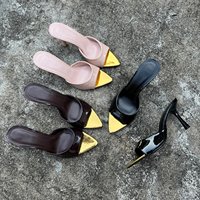 WenXing Sandales à talons aiguilles sexy à bout pointu et ouvert, design color-block, à brides, en daim, semelle en caoutchouc, pour femme, Nouveauté 2026