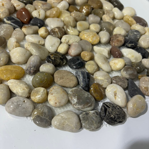 Ciottoli Rotondi Lucidati Multicolore, Piastrelle in Ciottoli Naturali, Mosaico in Pietra di <span class=keywords><strong>Fiume</strong></span>, Piastrelle Decorative per Bordi per Uso Esterno - Product Image 3