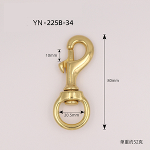 DWDP 75mm * 14mm latón redondo anillo giratorio ganchos a presión para collar de correa de perro - Product Image 3