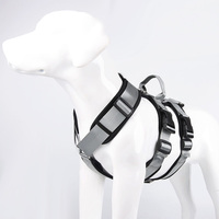 Harnais de luxe rembourré réfléchissant pour chien, anti-traction, avec poignée de contrôle réglable, en nylon robuste, pour chiens de taille moyenne et grande, vente en gros OEM
