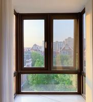 Ventanas Abatibles de Aluminio Personalizadas, Marco de Ventana de Aluminio Abatible y Giratorio para Casa, Villa, Apartamento con Doble Vidrio