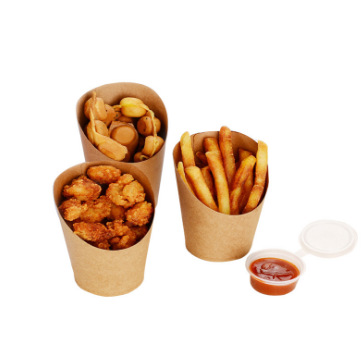12oz Disposable Kraft Paper Holder Potato Chips Paper Cups French Fries Cup