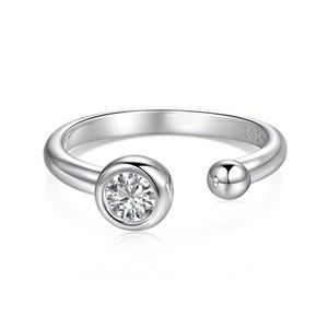 Ensemble de bijoux en argent 925, collier, boucles d'oreilles et bague avec diamants ronds, sertissage minimaliste, pour femme, à porter au quotidien - Product Image 6