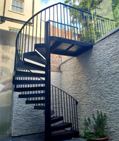 Escalier en colimaçon en fer forgé de style victorien, rotatif, pour la décoration de construction résidentielle