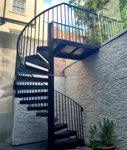Escalera de Caracol de Hierro Forjado, Estilo Victoriano, Giratoria, Sólida, para Decoración de Construcción Residencial - Product Image 3