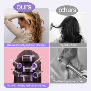 Venta al por mayor del fabricante: Nuevo set de 30 rulos sin calor de plástico y nailon con pinzas autoadherentes para rizar el cabello. - Product Image 4