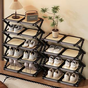 Cedar Space Folding Detachable Shoe Rack Thickened <strong>Iron</strong> Tube Plastic <strong>Board</strong> Multi-Layer <strong>Storage</strong> for Living Room Space-Saving Vintage Easy - Product Image 2
