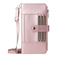 Tas dompet selempang kulit untuk iPhone, tas casing Flip gaya ritsleting untuk iPhone 11 pro max/12 pro max/13 pro max/14 Plus