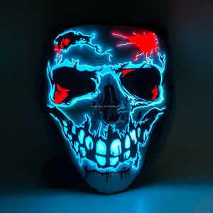 T-Worthy <span class=keywords><strong>Halloween</strong></span> 3D LED PVC Masque Glowing Scary Cosplay Mascarade <span class=keywords><strong>Costume</strong></span> avec 3D Horror Light up Caractéristique - Product Image 3