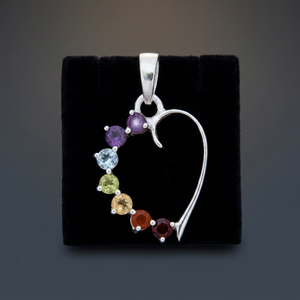 Coeur taillé pierre Chakra métal pendentif en gros cristal de guérison gravé Usui Reiki symboles pierre précieuse énergie positive pierre précieuse - Product Image 2