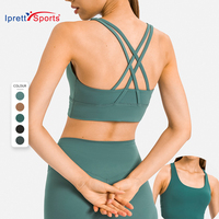 Professionele fitness yogabroekje voor dames, high impact active wear yogatoppen, klassieke cross-back push-up sportbeha voor de sportschool