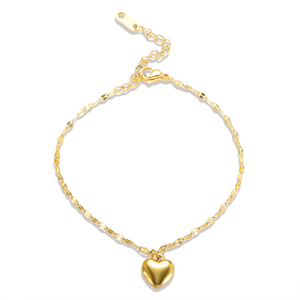 Bracelet avec pendentif en forme de cœur en or 18 carats, bijoux en acier inoxydable, <span class=keywords><strong>prix</strong></span> de gros, bijoux tendance - Product Image 1