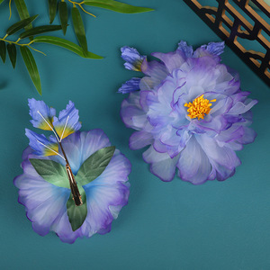 Nuevo diseño original, pinza de pelo grande hecha a mano con degradado morado y patrón floral, perfecta para maquillaje Hanfu y accesorios para el cabello. - Product Image 4