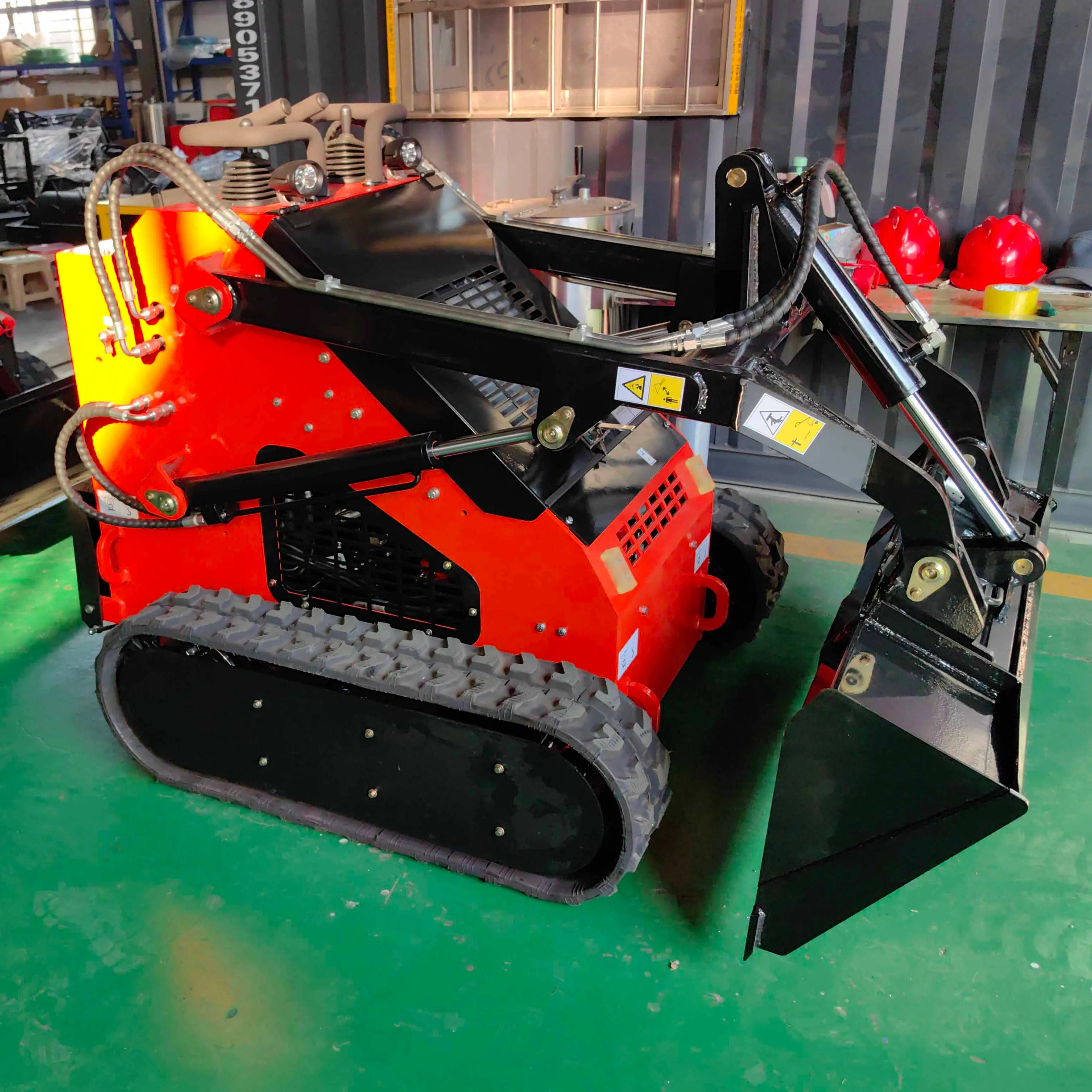 Gratis ongkos kirim!!! EPA mini skid steer loader dengan 4 in 1 bucket untuk dijual, Trenchers, ember, Mixing Bucket