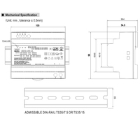Fuente de Alimentación Conmutada de CC para Riel DIN Mean Well HDR-150-48 de 150W 48V 3.2A, 95% de Eficiencia, Entrada de 85-370V, Protección Contra Cortocircuitos