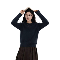 Pulls en cachemire brossé personnalisables pour l'hiver 2025, cardigan décontracté pour femmes, pull en tricot pour femmes